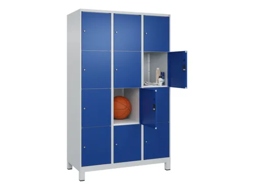 lockerkast,HxBxD 1950x1200x500mm,3x4vakken,vak B 400mm,cil.-slot