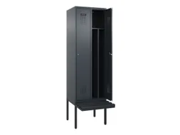 locker met bank,voor scheiding van kleding,HxBxD 2120x600x815mm,2vak