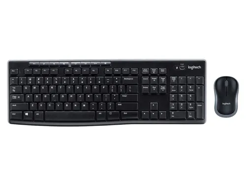 Logitech Draadloos Toetsenbord MK270 QWERTY + Compacte muis Zwart