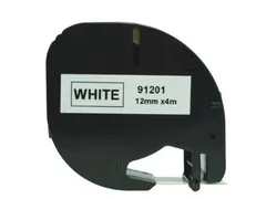 Labeltape Dymo Compatible Letratag 91201 12mm Zwart Op Wit