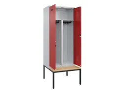 PBM-locker met bank,HxBxD 2120x800x815mm,2vak,vak B 400mm