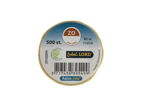 Aqualabel Dagetiket Zondag Bruin 19mm 500 Stuks