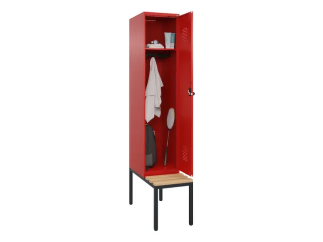 locker met bank,HxBxD 2120x400x815mm,1vak,vak B 400mm,draaigrendel