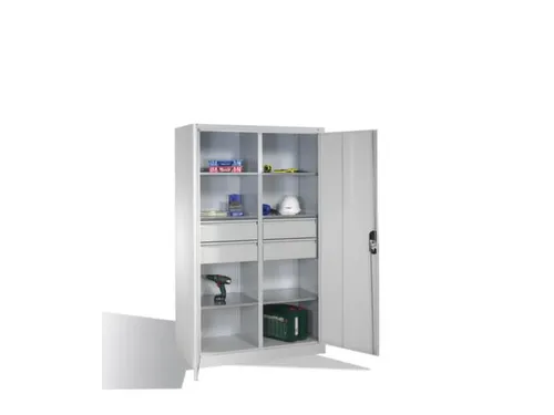 werkplaatskast,HxBxD 1950x1200x500mm,romp RAL7035,front RAL7035