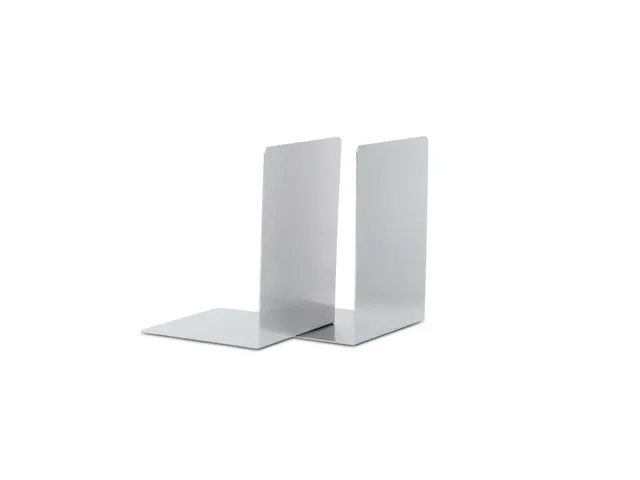 Boekensteun MAUL aluminium 16x15x21cm set 2 zilver