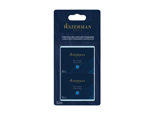 Inktpatroon Waterman Florida Blauw lang blister 4x8 stuks