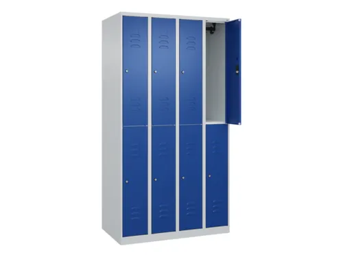 dubbeldekse locker,HxBxD 1850x1000x500mm,4x2vak.,vak B 250mm,cil.-slot