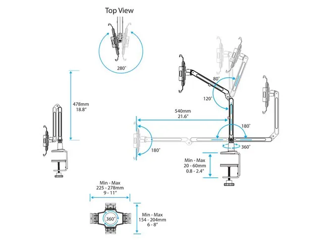 Tablet Houder Bureau Monteerbaar Scharnierende Arm Ipad Of Android