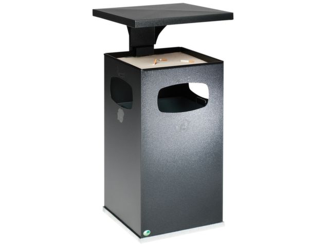 Zandasbak Staalplaat 955x500x500mm Overkapping 3 Inworpopeningen | PeukenzuilWinkel.nl