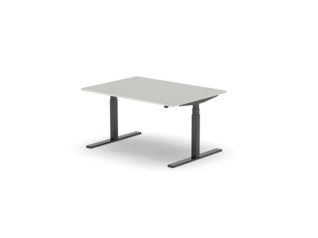 Elektrisch ihv bureau,HxBxD 650-1310x1400x1000mm,blad lichtgrijs