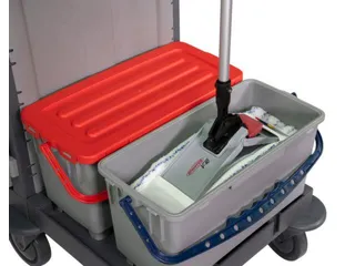 Reinigingswagen,2Kasten,2-4Zakhouders,2Mopemmers,4X6L Emmer - 6