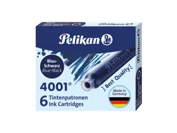 Inktpatroon Pelikan 4001 blauw/zwart 6 stuks