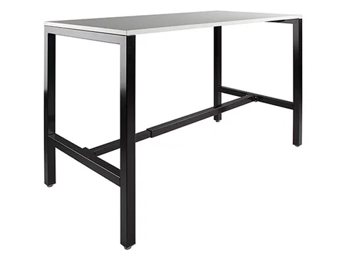 Domino Basic statafel 120x80cm 110cm Krijtwit 25mm Zwart