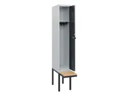 locker met bank,HxBxD 1950x300x815mm,1vak,vak B 300mm,draaigrendel