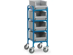 Bijzetwagen 4 Magazijnbakken 32921 250kg 320x470mm Hout Ral5007