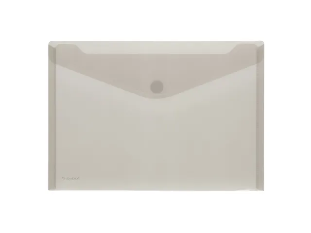 Enveloptas Foldersys A4 PP dwars transp grijs geribbeld A4 Velcro Enve