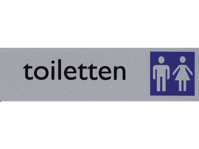 Infobord pictogram toiletten dames/heren 165x44mm | AanAfwezigheidsbord.be