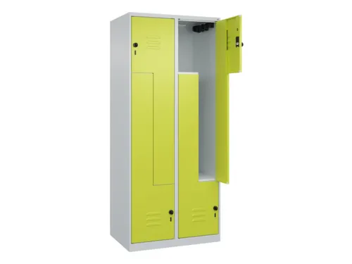 Z-garderobekast,HxBxD 1850x800x500mm,vak B 200/400mm,draaigrendel