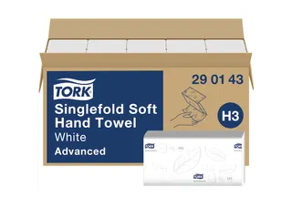 Tork 290143 Handdoek Advanced H3 Singlefold 2-laags Wit 15x250 stuks - 1