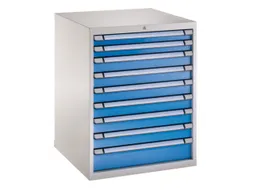 ladekast 1000x805x695mm 9laden vergrendeling RAL7035 RAL5012