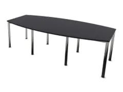 vergadertafel,HxBxD 740x2400x1200mm,vatvormig,CC-zwart