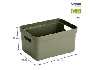 Sigma Home opbergbox 13L donkergroen - 35x24,6x18,3cm - 2