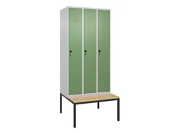 Dekenkist Classic+ 3 vakken 30cm 212x90x81.5cm Lichtgrijs/Groen