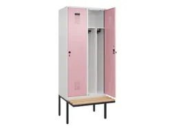 locker met bank,voor scheiding van kleding,HxBxD 2120x800x815mm,2vak