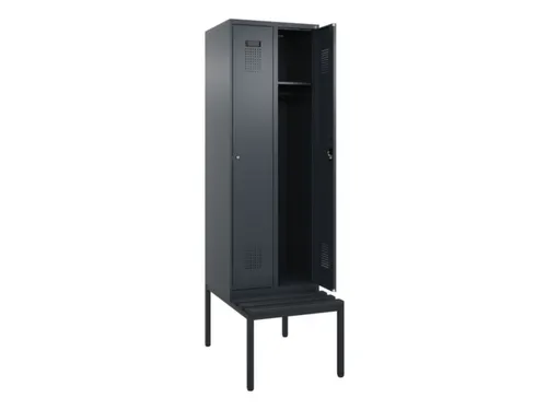 locker met bank,HxBxD 2120x600x815mm,2vak,vak B 300mm,cilinderslot