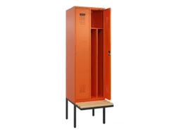 locker met bank,voor scheiding van kleding,HxBxD 2120x600x815mm,2vak