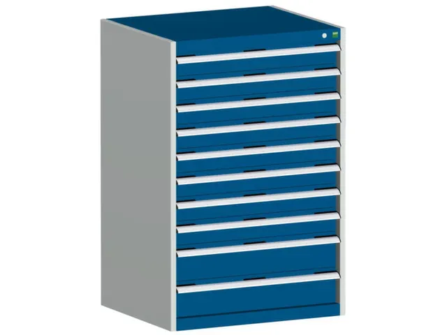 ladekast HxBxD 1200x800x750mm 10laden RAL7035 front RAL5010