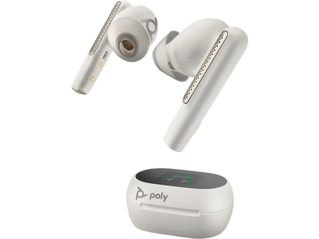 Voyager Free 60+ UC M White Sand Earbuds + BT700 USB-A-adapter + oplaa