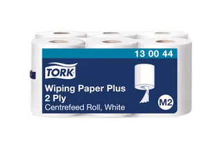 Poetspapier Tork M2 Plus Premium 2-laags 125m wit 130044 - 1