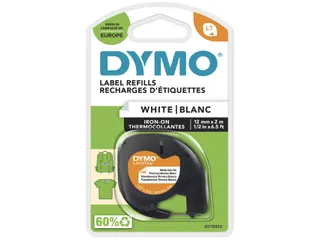 Labeltape Dymo Letratag 18769 strijkbaar 12mm Zwart Op Wit S0718850 - 1