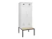 locker met bank,voor scheiding van kleding,HxBxD 2120x800x815mm,2vak