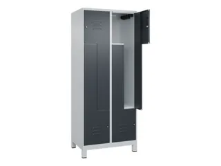 Z-garderobekast,HxBxD 1950x800x500mm,vak B 200/400mm,cil.-slot,voeten - 2