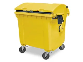 Vuilcontainers,1100l,romp HDPE geel,HxBxD 1460x1370x1210mm - 2