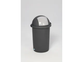 Afvalverzamelaar Kunststof 50 Liter Inworpklep Zilver Behuizing Grijs - 3
