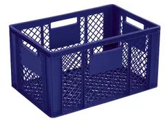 Euronorm Stapelkrat Pe 320x600x400mm 63liter Open Blauw
