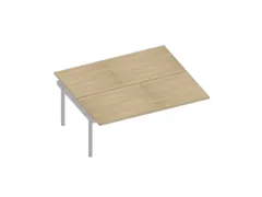 aanbouwtafel,v. benchtafel m. 4-voet,HxBxD 730x1800x1600mm,blad eiken