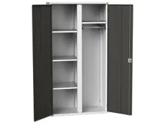 Lockerkast 2000x1050x550mm 4 vakken, dubbele vleugeldeur, RAL7016