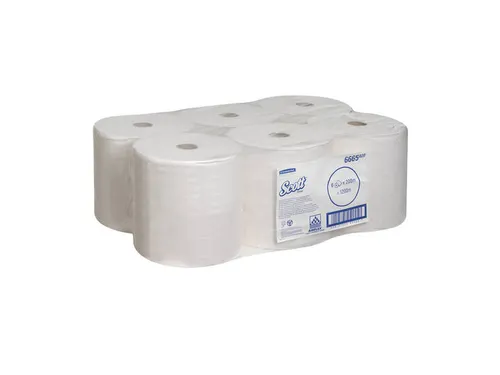 Scott 6665 Performance Handdoekrol Wit 1-Laags 6 rollen