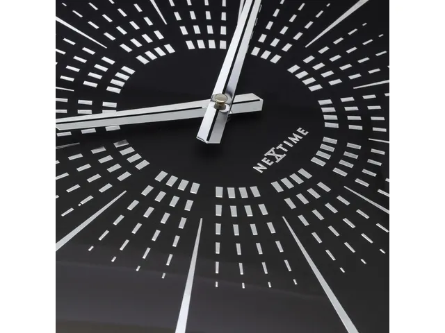 Stille wandklok - 40cm- Zwart - Metaal -NeXtime "Excentric"