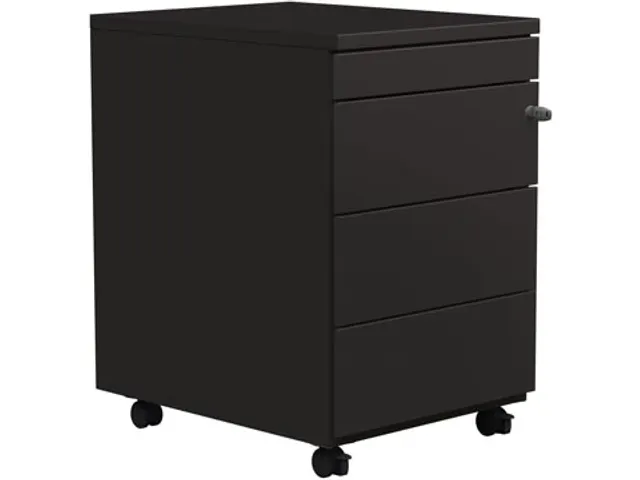 Caisson mobile, 3 tiroirs + tirette plumier, anthracite