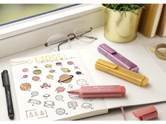 Markeerstift Faber-Castell metallic etui 4 delig