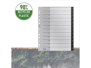 Tabblad Leitz Recycle A4 11-gaats 1-12 extra breed PP - 4