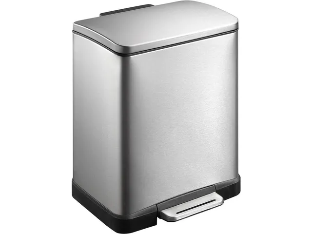 Afvalbak pedaalemmer RVS mat rechthoekig 9 Liter + 10 Liter