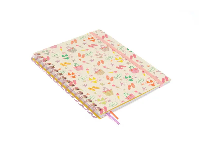 Carnet spiralé Beach Happy A5 ligné papier coloré. 2pces 70gramme 1