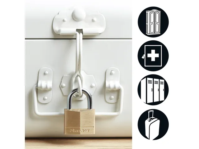 Hangslot MasterLock 140EURQNOP 4 gelijksluitend messing 40mm