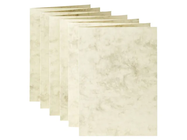 Correspondentiekaart Papicolor dubbel 105x148mm marmer ivoor pak 6 st